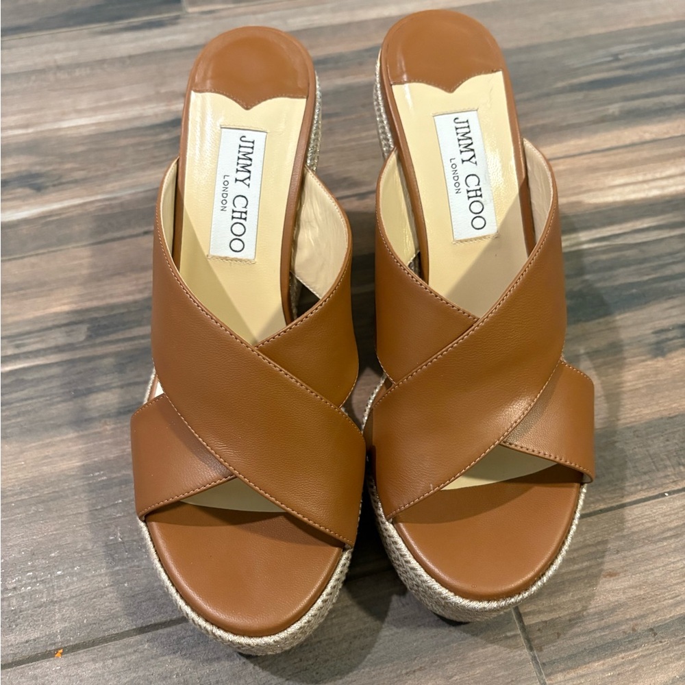Jimmy Choo Brown Espadrille Sandals